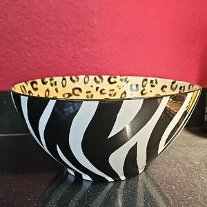 Zebra and Leopard Print Bowl
